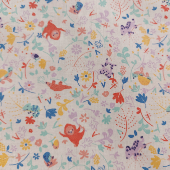 Cotton material  print with little monkey