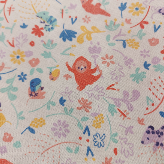 Cotton material  print with little monkey