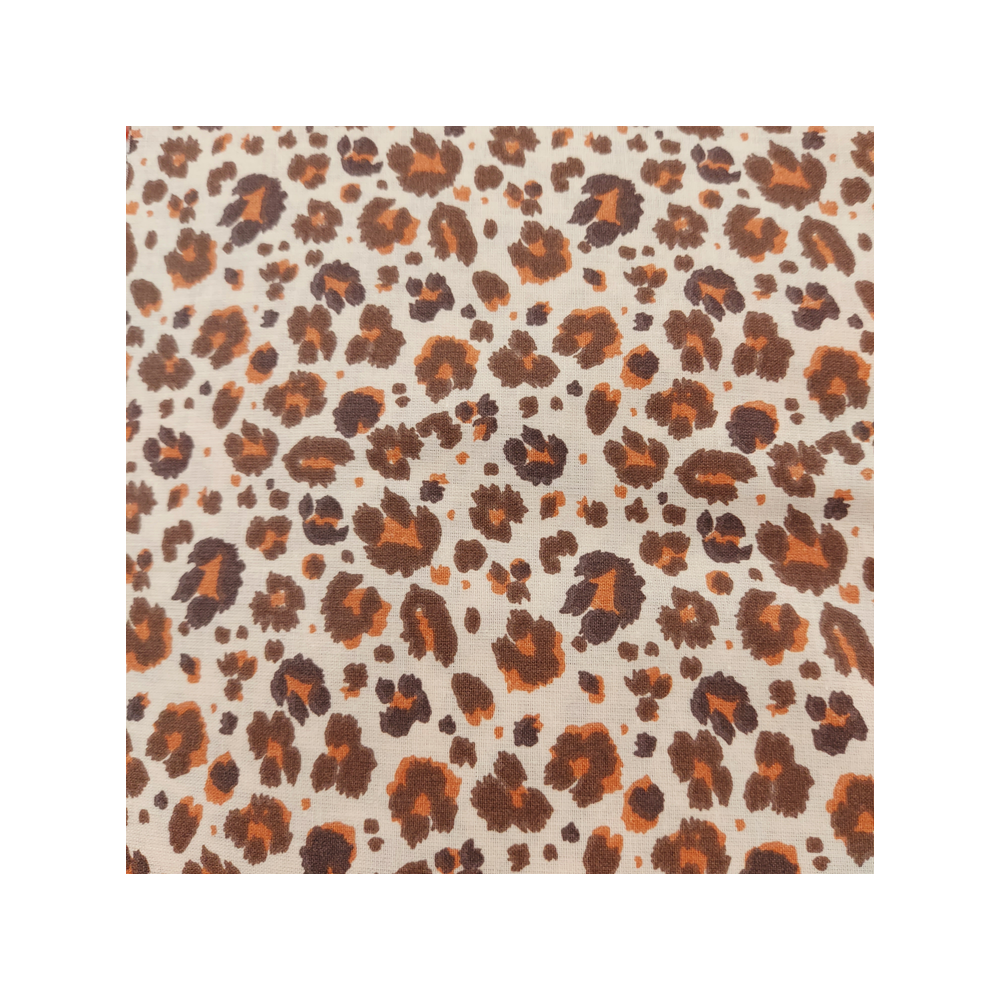 Cotton material print with leopard