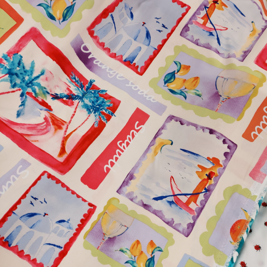 Viscose material print Holiday
