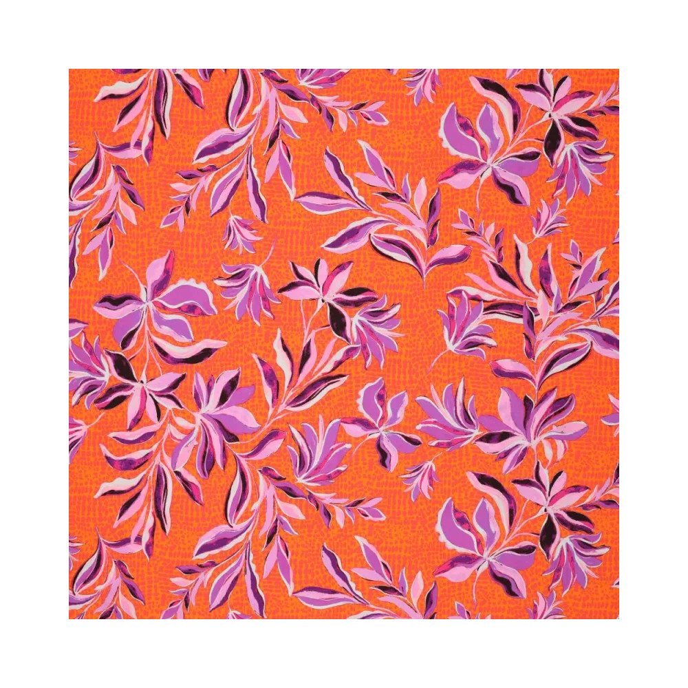 viscose popeline material print Toscana color orange