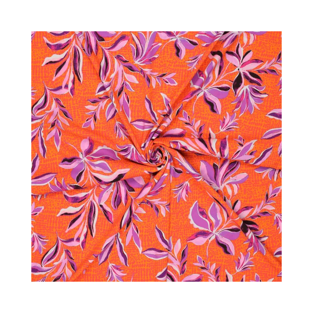 Tissu viscose stretch Toscana coloris orange