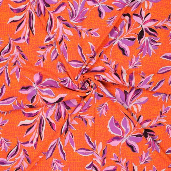 Tissu viscose stretch Toscana coloris orange