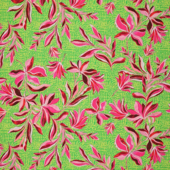 viscose popeline material print Toscana color green