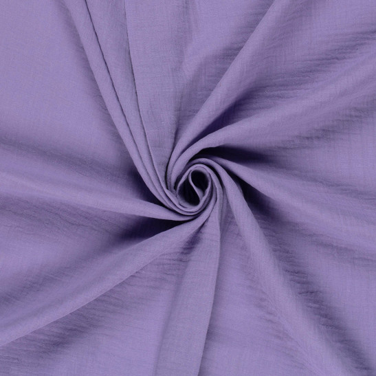 Tissu double gaze de coton coloris lilas