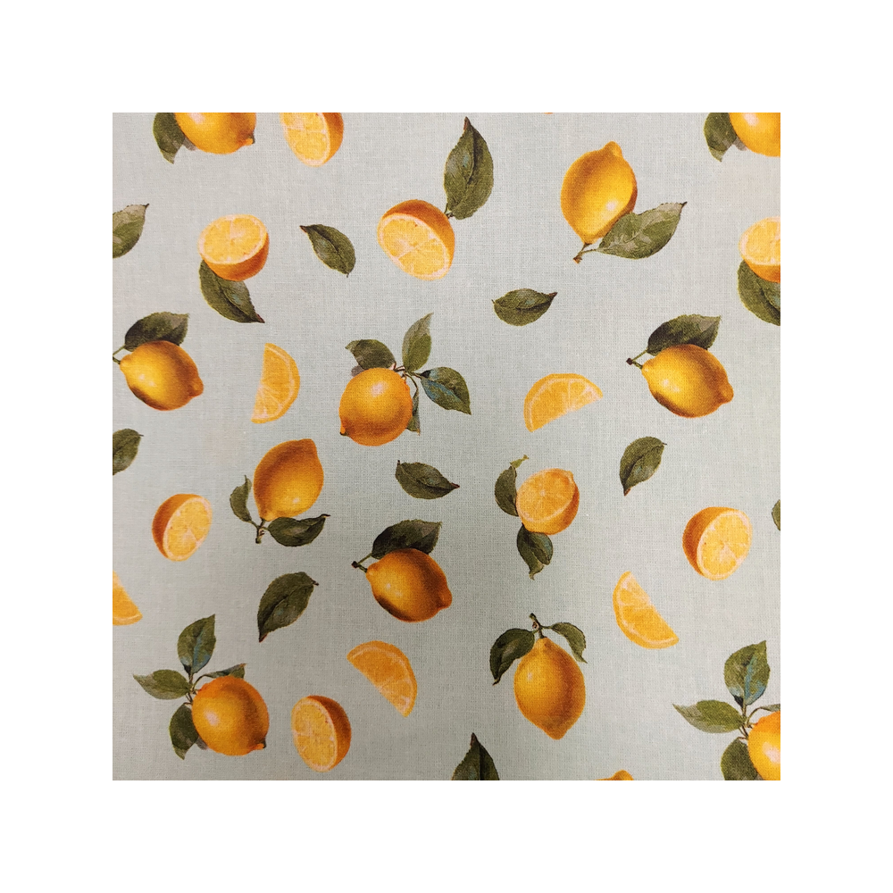 Coated cotton material printed with lemon