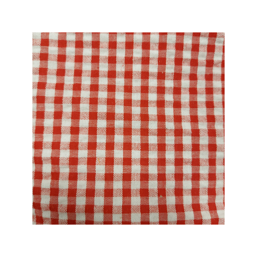 Vichy seersucker material color red 4 mm