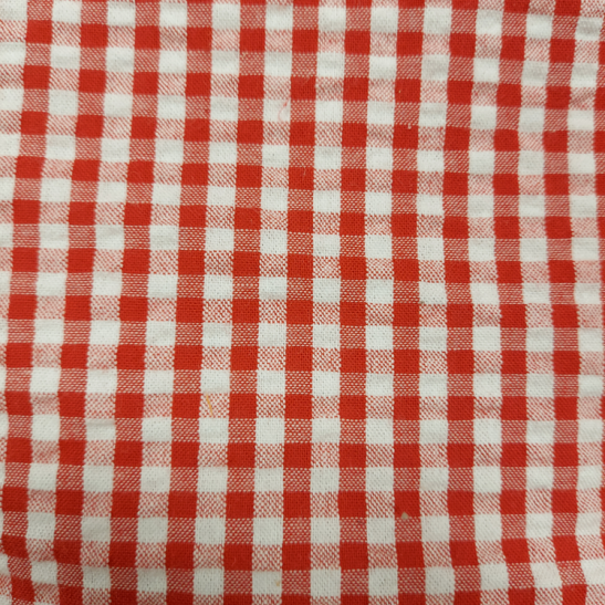 Tissu vichy seersucker rouge 4 mm
