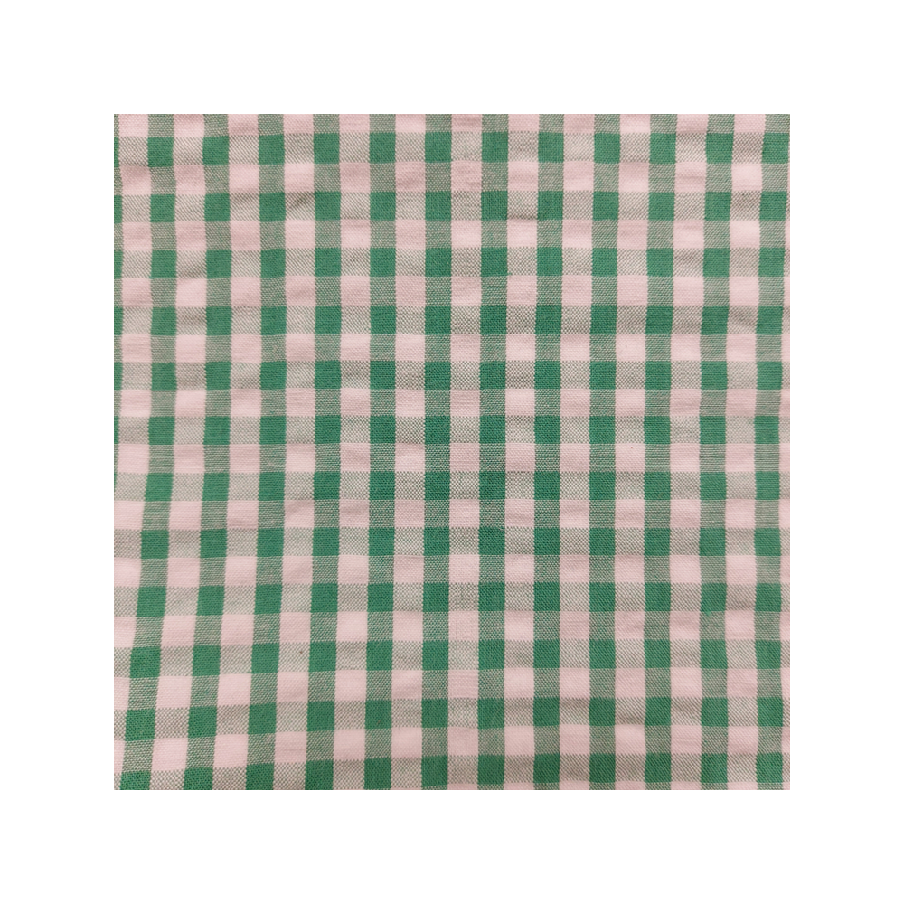Tissu vichy seersucker vert 5 mm