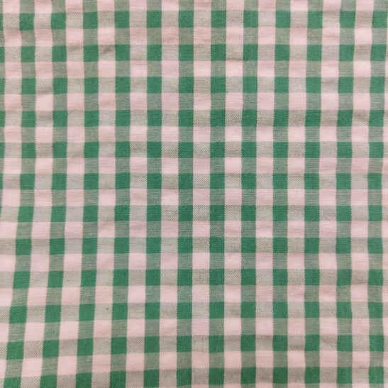 Tissu vichy seersucker vert 5 mm