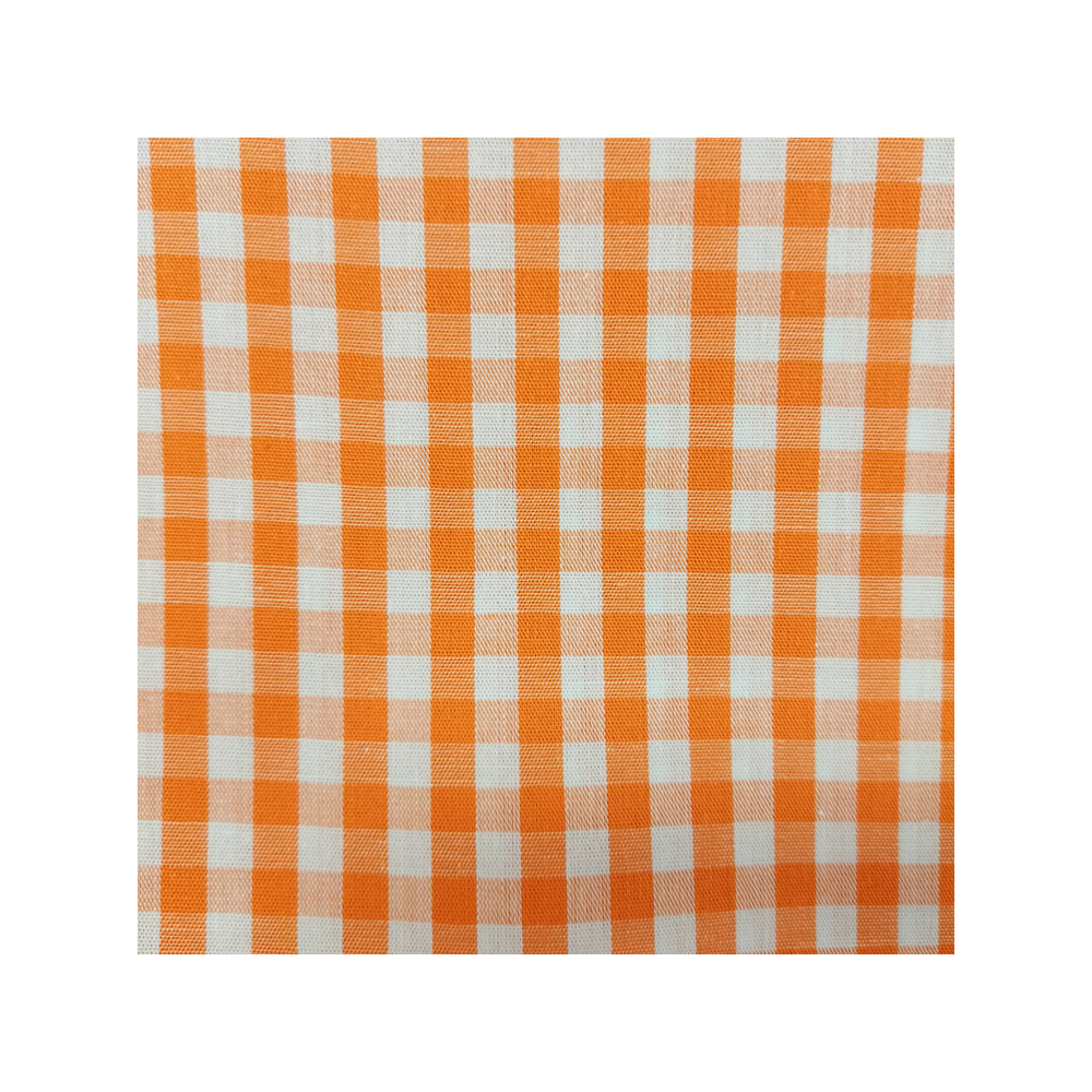 Tissu vichy coloris orange 5 mm