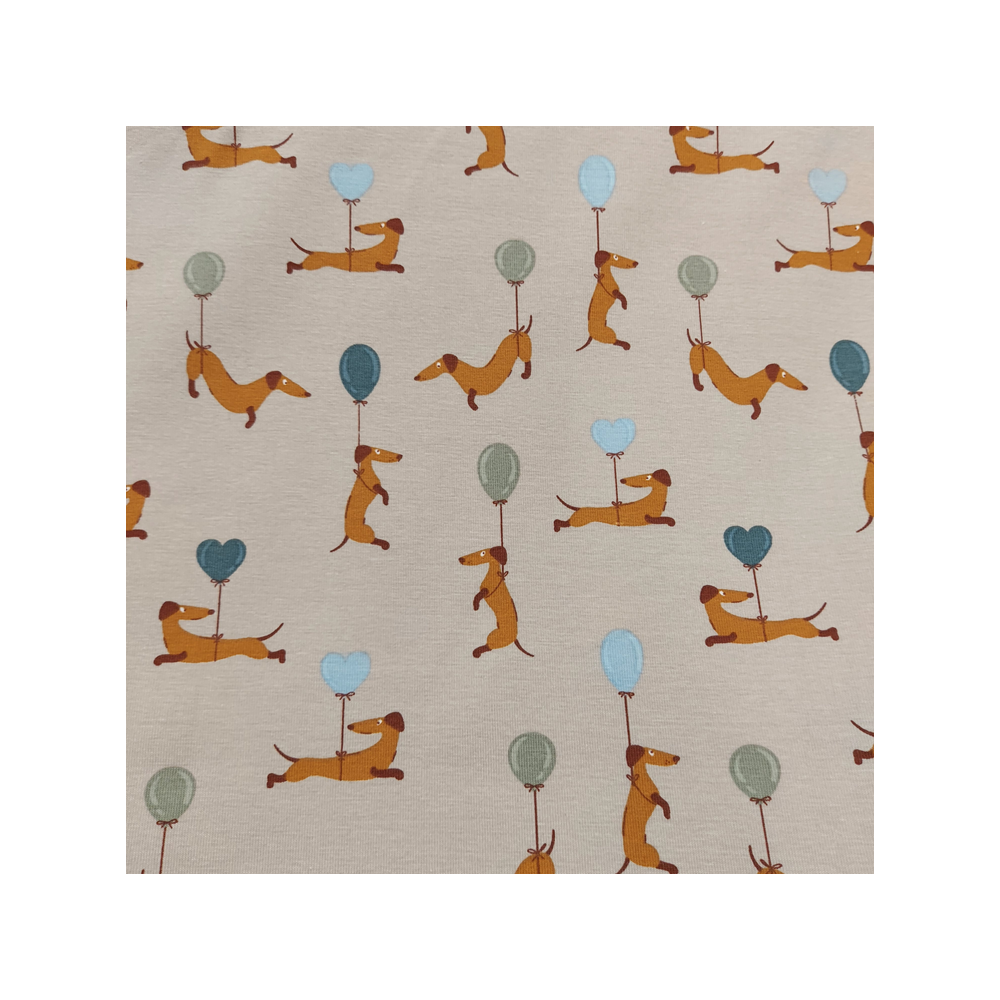Jersey printed material with dachshund