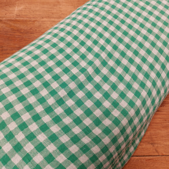 Tissu double gaze vichy coloris vert 1 cm
