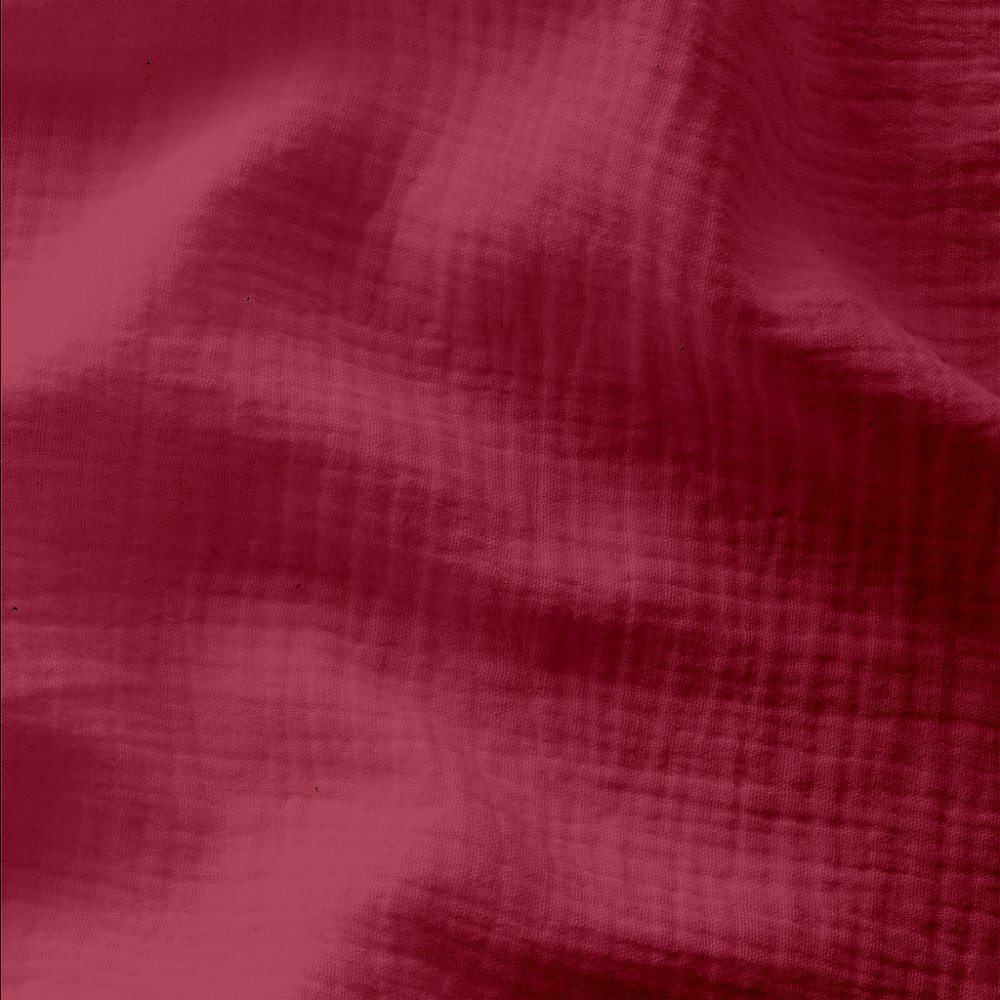 Double gauze material color burgundy