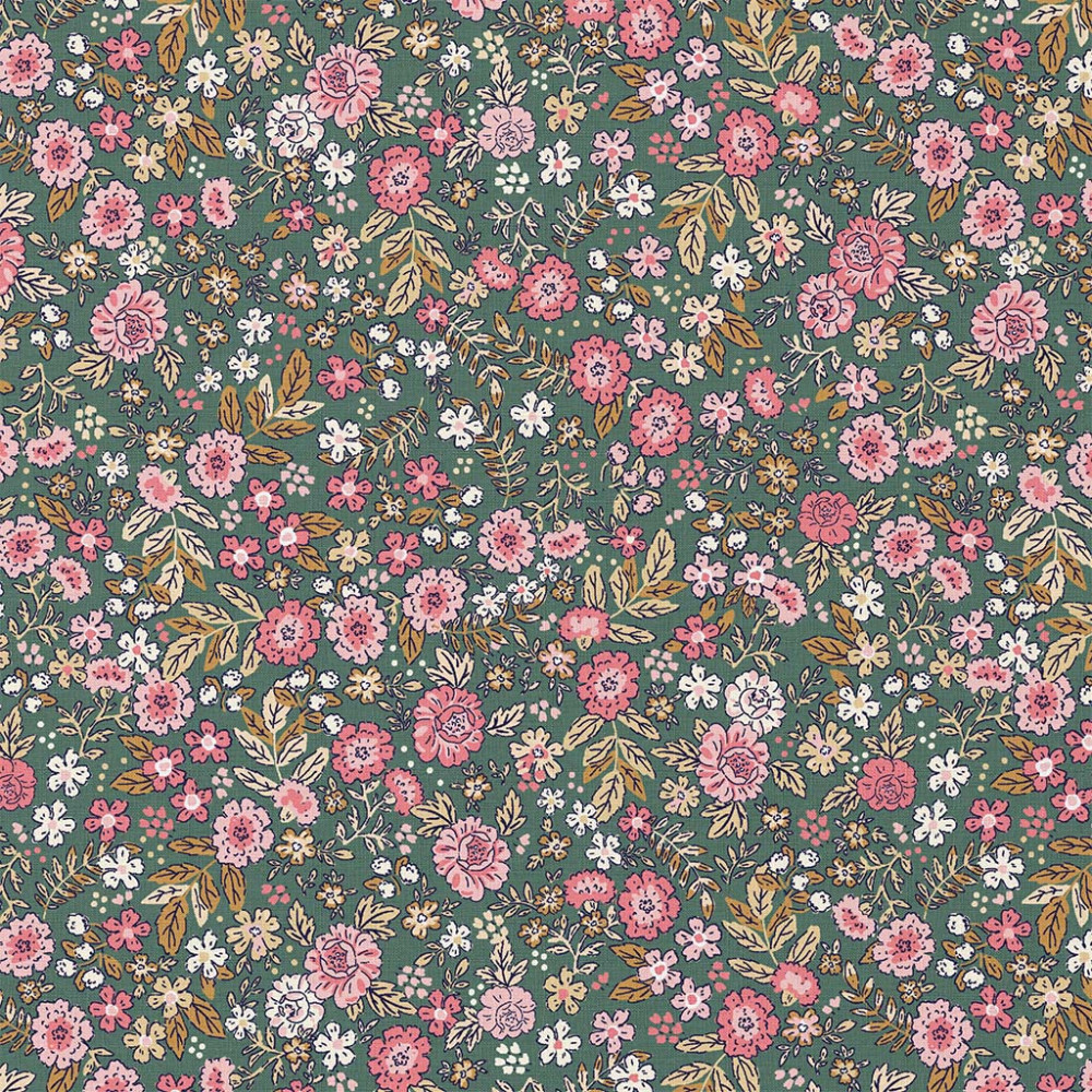 Tissu coton Domotex imprimé Barjay coloris kaki