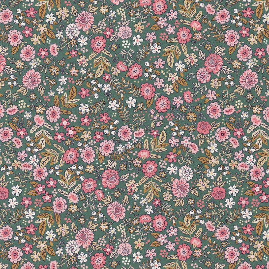 Tissu coton Domotex imprimé Barjay coloris kaki