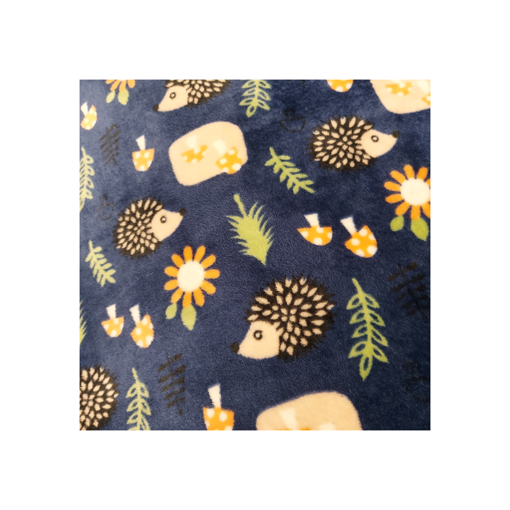 Tissu polaire doudou imprimé hérissons