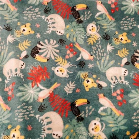 Tissu polaire doudou imprimé Papaya