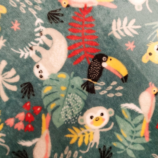 Tissu polaire doudou imprimé Papaya