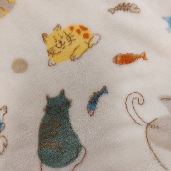 Tissu polaire doudou imprimé chats