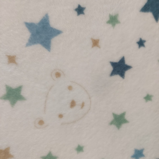Tissu polaire doudou imprimé oursons et étoiles