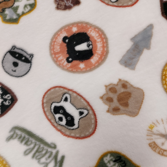 Polar fleece material  printed with teddy bears