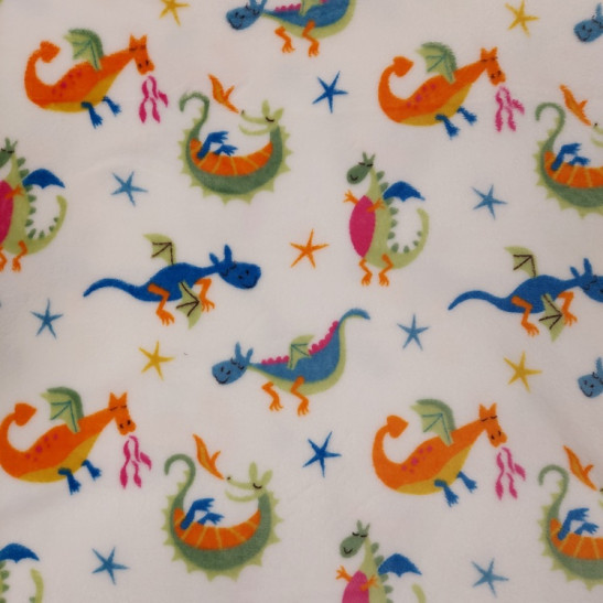 Tissu polaire doudou imprimé dragons