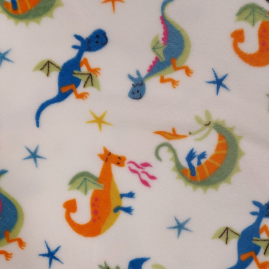 Tissu polaire doudou imprimé dragons