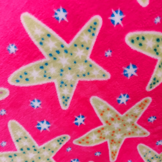 Tissu polaire doudou imprimé étoiles de mer
