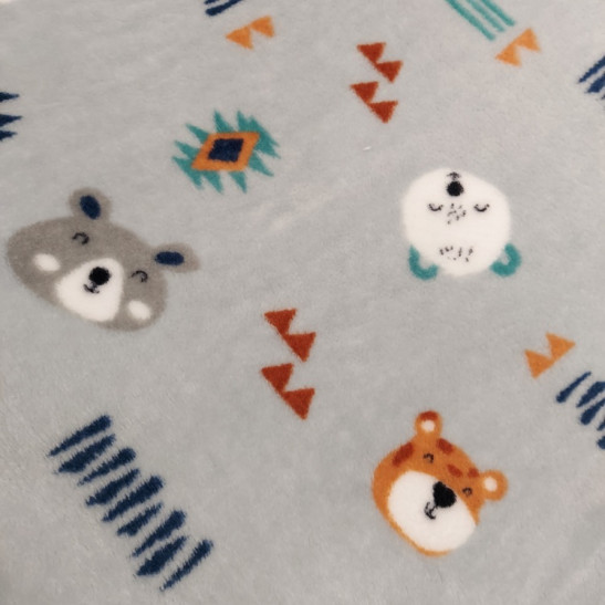 Tissu polaire doudou imprimé Goupi