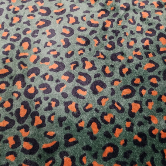 Polar fleece material  printed with leopard
