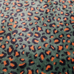 Tissu polaire doudou imprimé léopard coloris vert