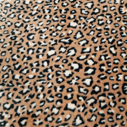 Tissu polaire doudou imprimé léopard coloris beige