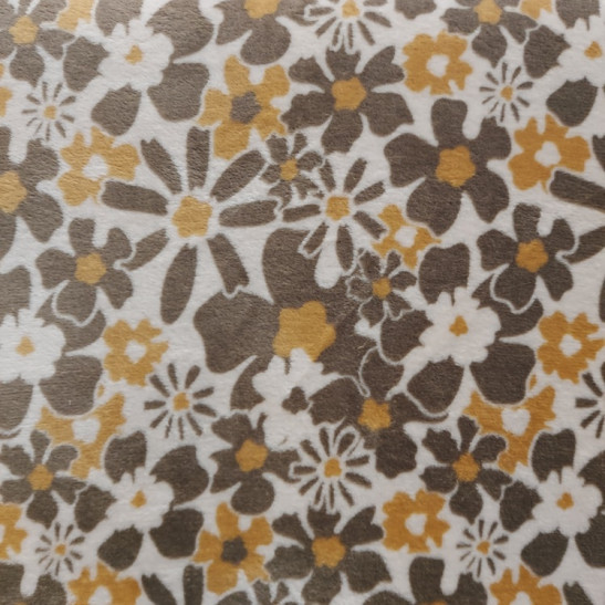 Tissu polaire doudou imprimé fleurs