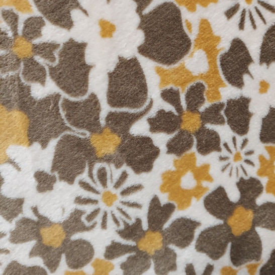 Polar fleece material  printed with flowers