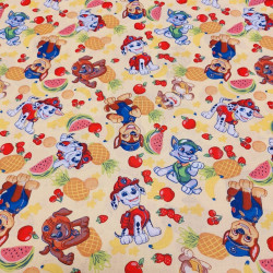 Tissu coton Pat Patrouille coloris jaune