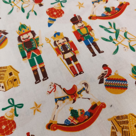 Christmas cotton print with Nutcracker