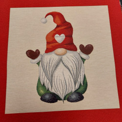 Carré gobelin de Noël avec gnome