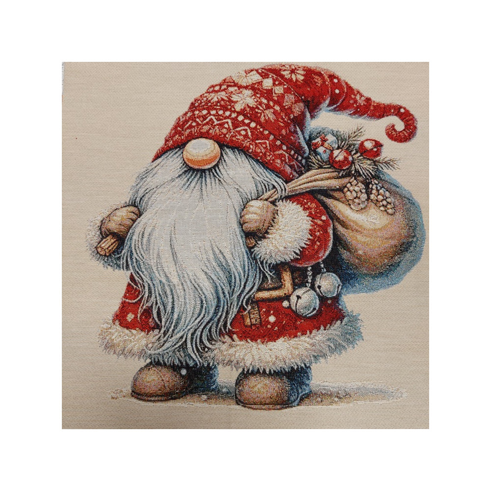 Carré gobelin de Noël avec gnome 2