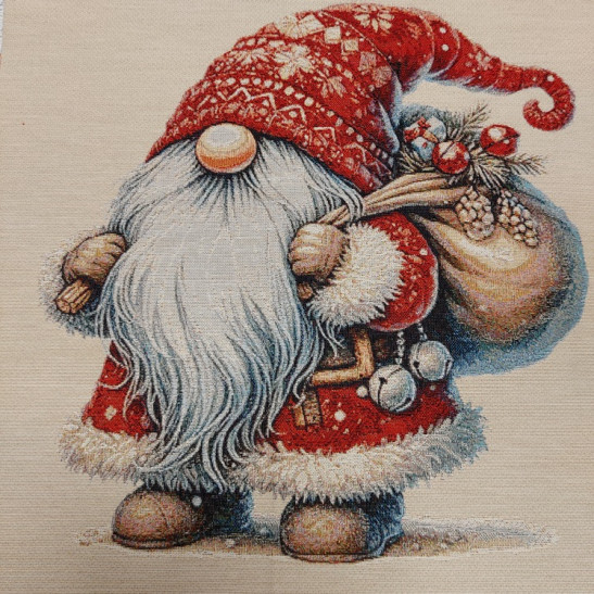 Jacquard Christmas panel with gnome 2