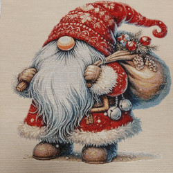 Carré gobelin de Noël avec gnome 2