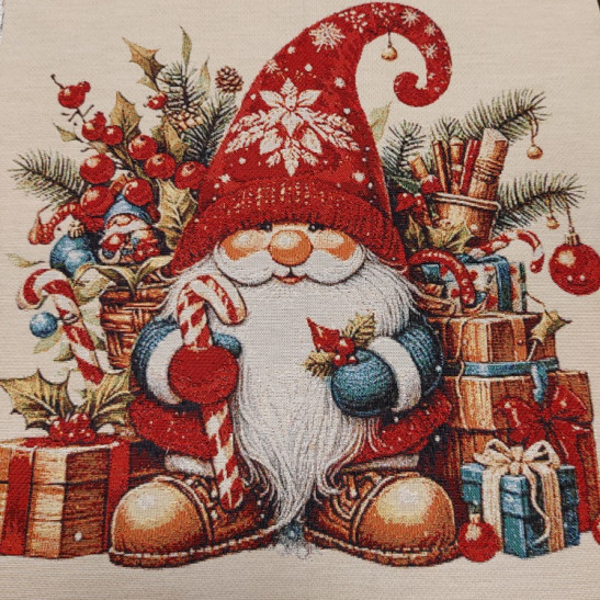 Jacquard Christmas panel with gnome 3
