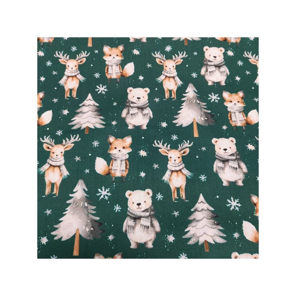 Christmas cotton print with fox