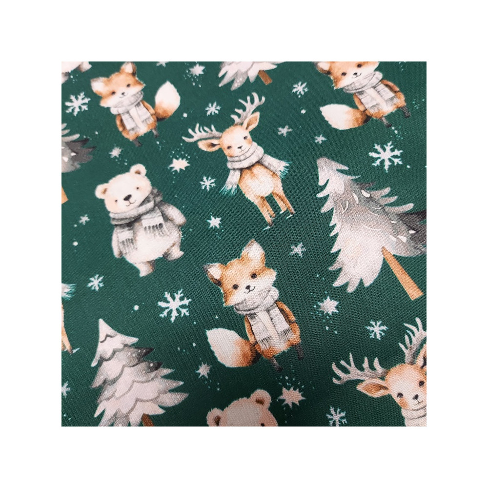 Christmas cotton print with fox