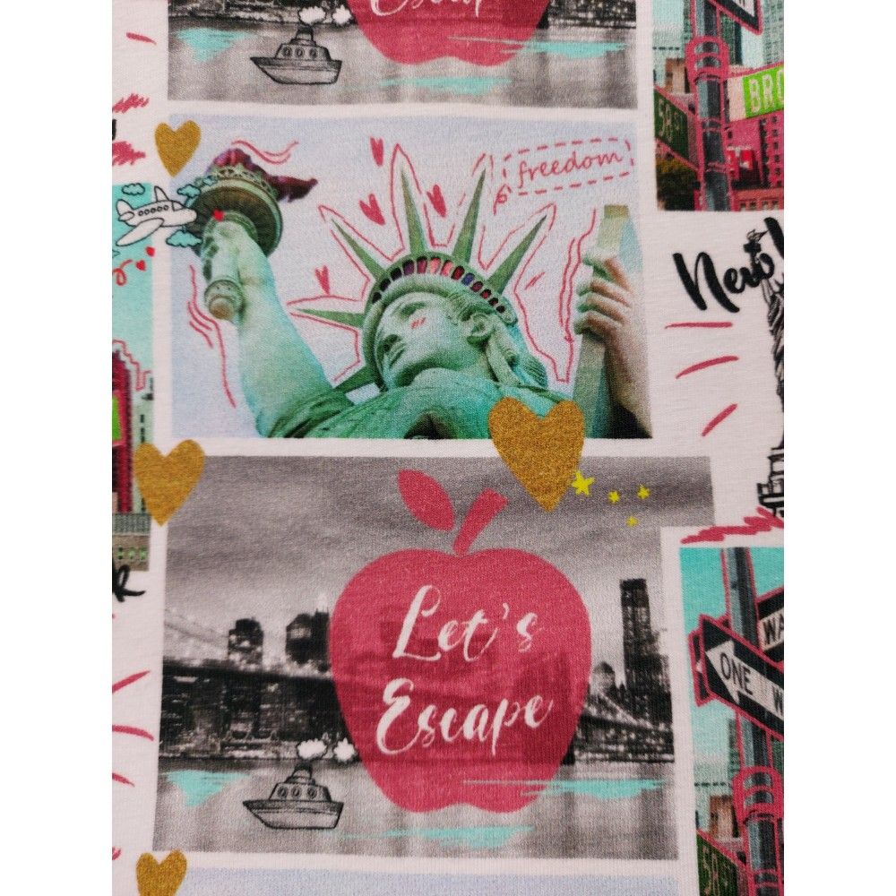 Jersey printed material with New York city