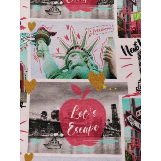 Jersey printed material with New York city