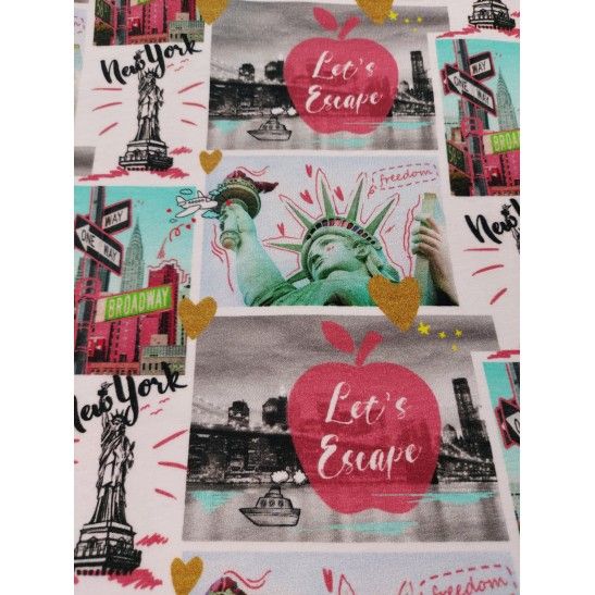 Jersey printed material with New York city