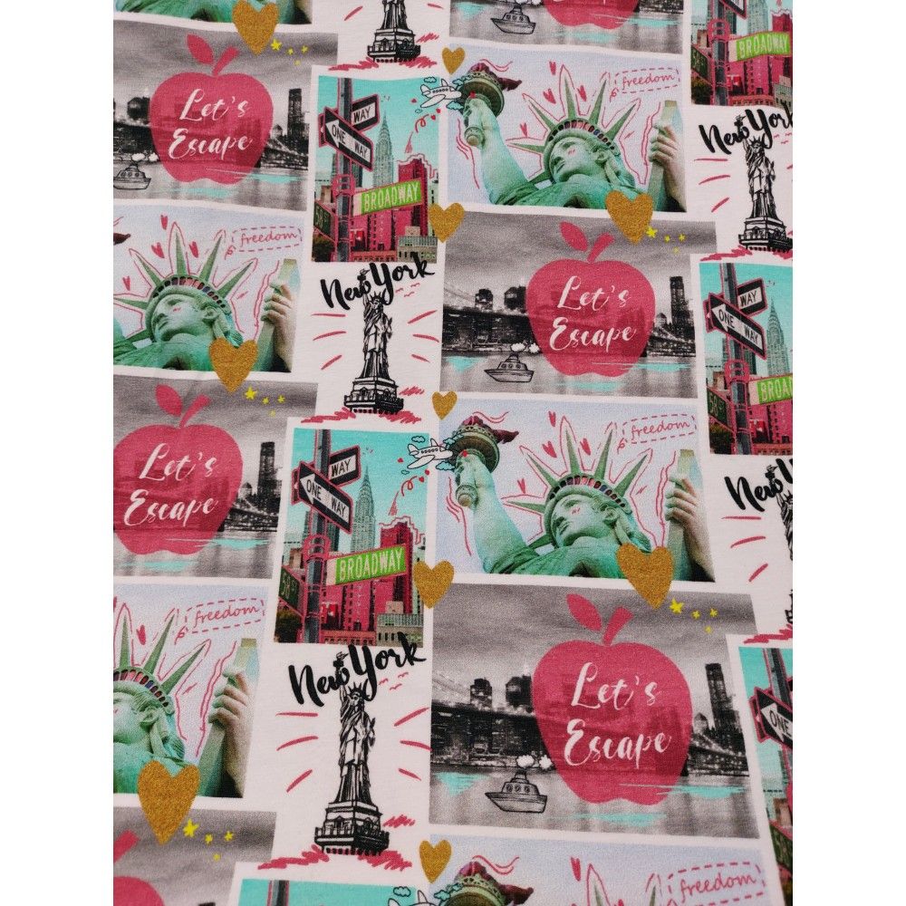 Jersey printed material with New York city