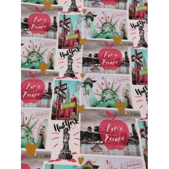 Jersey printed material with New York city