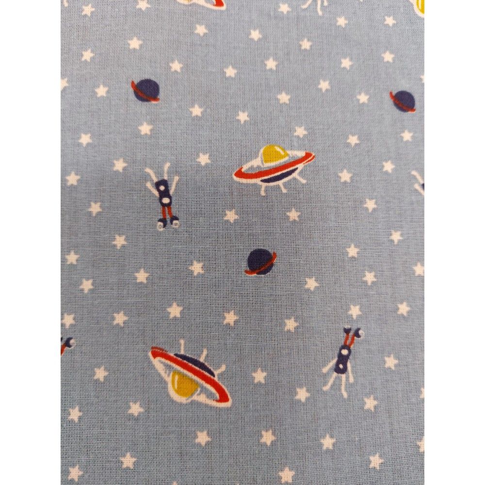 Cotton material print with ufo